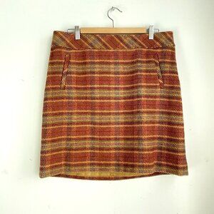 NWT Talbots Wool Blend Striped Warm Winter Fall Skirt 12P